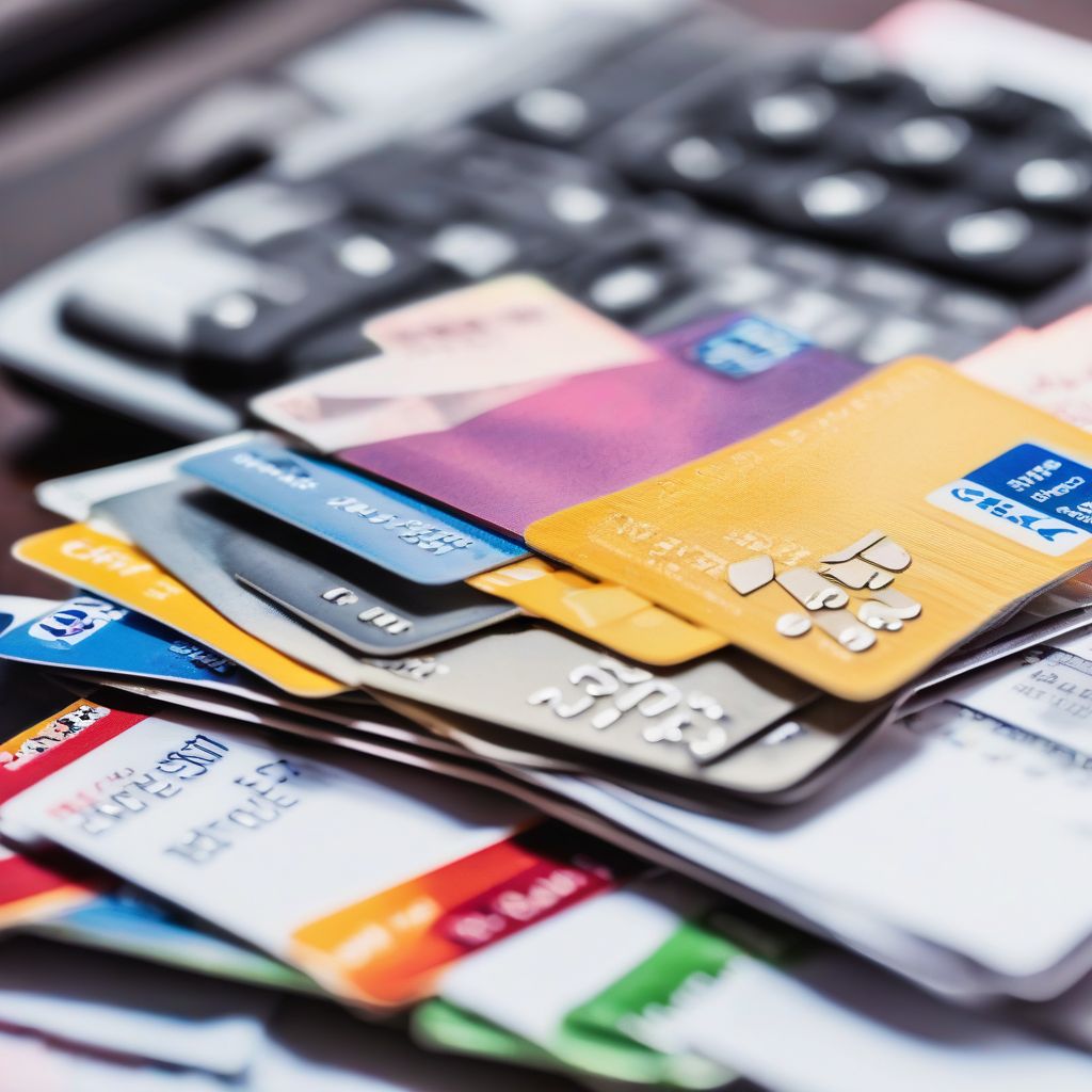 business credit cards on a table with paperwork in the background